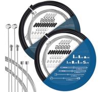 TAPKUA Extended 2,5m Câble de Dérailleur de Vitesse et Câble de Frein - Avec 2x 3m de Tuyaux Gainés (Gaine de Câble de Dérailleur et Gaine de Câble de Frein), pour VTT et vélos de Route (Noir)