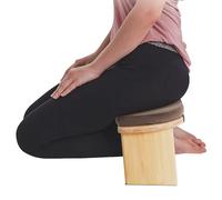 TAPMING Banc de méditation, pliable, ergonomique, en bambou, avec coussin confortable, idéal pour la méditation et la prière, max. 180 kg (café)