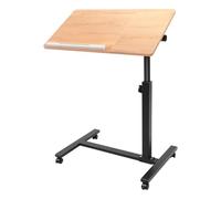 TAPMING Bureau d'ordinateur mobile réglable en hauteur avec roulettes plateau inclinable 4 roues verrouillables permettant la liberté de mouvement