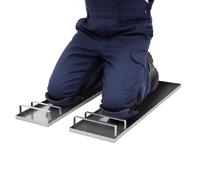 TAPMING Planche à genoux en acier inoxydable 70 x 20 cm, kit de planche à genoux en acier inoxydable, outils de curseur, paire de curseurs mobiles avec conner rond, pour finition ciment et béton