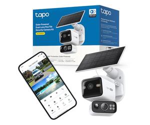 Tapo 2K+2K Camera Exterieur sans Fil Solaire Double Objectif,C645D KIT | Sans Angles Morts,Suivi IA des mouvements,Detection humains/animaux/véhicules avec Notifications Intelligentes, PIR Alarme
