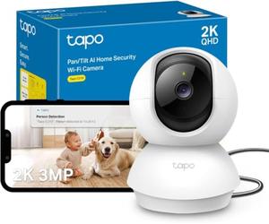 Tapo 2K Camera Interieur WiFi 360° Intelligente Connectée,C210 | Détection Pleurs de Bébé,Vision Nocturne,Audio Bidirectionnel,Stockage Cloud&microSD 512 Go,Alexa & Google Assistant