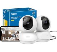 Tapo Caméra WiFi intérieure C210 – 2K 3MP, détection de personne, compatible Alexa/Google, Pack 2