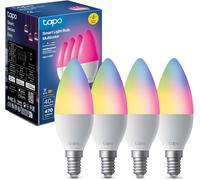Tapo Ampoule Connectée Alexa E14, Multicolore LED Dimmable L430C, 4 pièces | Commande vocale Alexa/Google, aucun hub requis, mode absence anti-intrusion, programme & minuterie, 4.8W (équivalent 40W)