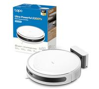 Tapo Aspirateur Robot Laveur 2 en 1 RV20Max White, Silencieux ultra fin, Ultra puissante de 5300Pa, Navigation LiDAR, Auto-Charge Autonomie 180min, Tapis et Poils d'animaux, Commande vocale