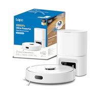 Tapo Aspirateur Robot Laveur 2 en 1 RV30Max Plus White Vidage Automatique, Silencieux et fin, Ultra puissante de 5300Pa, Navigation LiDAR, Auto-Charge Autonomie 150min, Tapis et Poils d'animaux