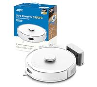 Tapo Aspirateur Robot Laveur 2 en 1 RV30Max White, Silencieux et fin, Ultra puissante de 5300Pa, Navigation LiDAR, Auto-Charge Autonomie 150min, Tapis et Poils d'animaux, Commande vocale