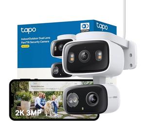 Tapo C246D Caméra de Surveillance WiFi extérieure avec Double Objectif 2K, Grand Angle 125° et téléobjectif 6 mm, Suivi Intelligent, détection IA Gratuite, Vision Nocturne Couleur