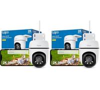 Tapo C510W 2K Caméra de Surveillance WiFi extérieur 360°, Vision Nocturne Couleur, Détection de Personne et Suivi de Mouvement, Étanche IP65, Alarme sonore Personnalisable (Lot de 2)