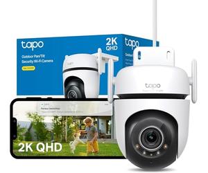 Tapo C520WS2K(4MP) Caméra de Surveillance WiFiextérieur360°,Vision Nocturne Couleur Starlight,Détection de Personne etSuivi de Mouvement,Étanche IP66,Alarme sonore Personnalisable,Via WiFi ouEthernet