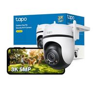 Tapo C530WS Caméra de sécurité extérieure Pan/Tilt 3K 5MP WiFi Caméra extérieure 360° Vision Suivi de Mouvement Pas de Frais mensuels Détection AI Vision Nocturne Couleur Starlight IP66 Fonctionne