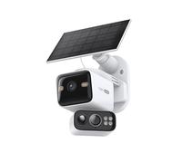 Tapo C645D Caméra de sécurité à Double Objectif 2K avec Panneau Solaire, Grand Angle de 165° + téléobjectif 6 mm, détection Gratuite de Personne/véhicule, panoramique à 360°, Stockage SD/Cloud
