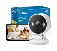 Tapo Caméra extérieure WiFi C120 2K 4MP, double spots intégrés, vision nocturne couleur sans frais mensuels, détection AI, alarme sonore et lumineuse, IP66 résistant aux intempéries, vidéosurveillance