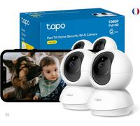 Tapo Caméra Surveillance WiFi intérieure 1080P C200 2 pack, détection de pe