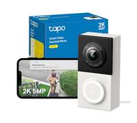 Tapo D130 2K 5MP Sonnette caméra Filaire, détection AI, Vue de la tête aux Pieds à 180°, Sonnette vidéo, sans Frais mensuels, Audio bidirectionnel, Vision Nocturne Couleur IP65, Carillon Inclus
