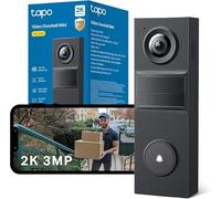 Tapo D205 Sonnette sans fil avec caméra exterieur 2K 3MP, IP54 étanche, Grand angle 160°, Vision Nocturne, Détection Humaine AI gratuite, Audio Bidirectionnel, autonomie 180j, Installation facile
