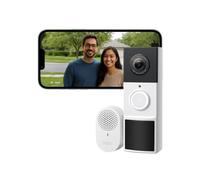 Tapo D210, Sonnette Vidéo sans Fil, Sonnette Vidéo Alimentée par Batterie 2K 3MP, Vue Ultra Large à 160 degré, Vision Nocturne en Couleur, Détection AI, IP65 Résistant aux Intempéries