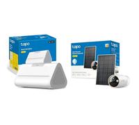 Tapo Hub Intelligent pour la Maison H500 avec Caméra de Surveillance Extérieure 4K 8MP avec Panneau Solaire Tapo C460 KIT, Alarme intégrée, Vision Nocturne, Détection AI Gratuite, Batterie 10000mA