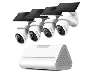 Tapo KIT 4 caméras C660 Caméra de Surveillance WiFi extérieure avec Panneau Solaire 4K 8MP H500 Hub Intelligent pour la Maison