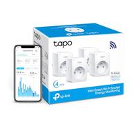 Tapo Prise Connectée WiFi, Suivi de consommation, 16A Type E, compatible avec Alexa et Google Home, Contrôler le radiateur, le chauffage, Économie d'énergie, Commande vocale, Tapo P110(4-pack)(FR)