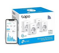 Tapo Prise Connectée WiFi, Suivi de consommation, 16A Type F, compatible avec Alexa et Google Home, Contrôler le radiateur, le chauffage, Économie d'énergie, Commande vocale, Tapo P110(4-pack)