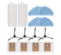 Tapo Rv30 Max Sac en microfibre Max Plus Robovac Brush Mop Mop Dust Rv20 Kit de remplacement Side Rv30/RV20 Series - Nylon/papier filtre pour 1 (2 brosses, 2 chiffons, 4 sacs)