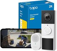 Tapo Sonnette sans fil D210 - Caméra 2K 3MP, IP65 étanche, 160°, Vision nocturne, Détection IA