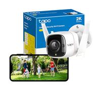 Tapo TC65 Caméra de sécurité extérieure 2K sans fil et filaire, caméra extérieure sans frais mensuels, détection intelligente de la personne, vision nocturne avancée, conversation bidirectionnelle,