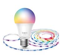 Tapo TP-Link Ampoule Connectée Wifi, Ampoule LED 8.7W 806Lm, RGBCW Multicouleur et Blanc Chaud Ruban LED 5m, Bande LED Connectée WiFi, LED Chambre RGBIC Multicolore