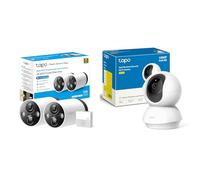 Tapo TP-Link C420S2 Caméra de sécurité extérieure, Haute résolution 2K, Batterie Rechargeable 5200 mAh, Vision Nocturne Couleur C200, caméra de sécurité WiFi intérieure 360°, FHD 1080P