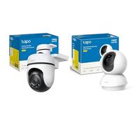 Tapo TP-Link C500 Caméra de sécurité WiFi extérieure, 360 degrés C200 Caméra de sécurité WiFi intérieure 360°, FHD 1080P, Vision Nocturne