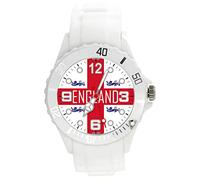 TAPORT Montre à quartz en silicone blanc drapeau de l'Angleterre
