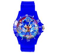 TAPORT Montre à Quartz Ronde en Silicone Bleu pour Les Fans E4