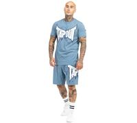 Tapout Dunlab Ensemble t-Shirt et Short, Bleu Pigeon/Blanc/Bleu Marine, XL Hommes