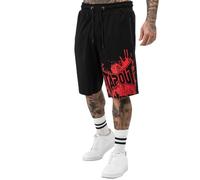 Tapout Short pour Homme, Noir/Rouge, 3XL