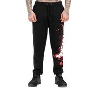 Tapout Splashing Jogger Pantalon de Jogging, Noir, Rouge, écru, M Hommes