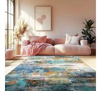 Tappeto a pelo longo lussuoso, lavabile in lavatrice, antiscivolo e morbido,Tappeto per soggiorno, lavabile, moderno a pelo corto, grande, astratto, lavabile, antiscivolo, per sala da pranzo, ufficio,