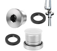 Tappi Esagonali Filettati in Acciaio Inox G1/2" con Guarnizione per Tubo Tappi Per Bloccare Terminazioni Tubazioni Set da 2 Pezzi con Rondelle di Tenuta Facile Installazione