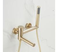 Taps de bain muraux Taps à 90 ° Bouchage pivotant Baux de salle de bain Tap Tap Tap pomme de douche et tuyaux pour bain noir/noir/A (Gold A) Aqiong