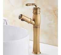 taps with Spray, bathoom Mixers Brass, Single Lever Pull Out Mixer Tap Bathroom Sink, Basin Faucet for Hot and Cold Water Antique,High