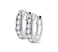 Tapsi ´S Coolbodyart ®| Boucle D'Oreille Cerceaux en Acier Inoxydable Acier Chirurgical 316L Zircon, Argent or or Rosé - argent