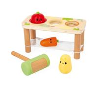 Janod - Taptap Légumes de la Ferme - Jouet d'Éveil Enfant - 3 Légumes du Potager + 1 Maillet - Développe la Motricité Fine - Jouet en Bois FSC - Dès 12 Mois,J03309