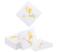 Tapufitil 40 pièces Serviettes Oh Baby, Serviettes décoratives pour Baby Shower, Serviettes en Papier jetables 25x25cm pour Baby Shower, fête d'anniversaire et célébrations de Baby Party