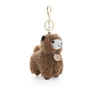 Tapufitil Alpaka Porte-Clés en Peluche, Lama Adorable de 12 cm avec Anneau Doré, Doux Accessoire en Peluche pour Sac, Sac à Dos et Clefs (Marron)