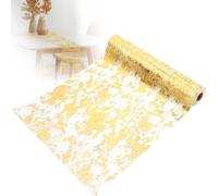 Tapvai 28 Cm x 10 m Chemin de Table Doré avec Feuille d'or | Chemin de Table Or , Decoration Table, Organza Tulle Rouleau Bobine pour Fête, Anniversaire, Mariage, Noël, Diy, Emballage