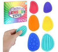 Tapvai 6 Pièces Fidget Toys Anti Stress Enfant, Pierre À Soucier Douce avec Texture, Jouet Structuré À Remuer, Pierre Sensorielle pour Adhs Et Autisme, Jouets Sensoriels Anti-Stress Enfants