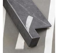 Taqargzy Plaque décorative pour rebord de fenêtre de salle de bain et cuisine, protection de baie vitrée de style marbre gris foncé, panneaux de rechange pour ancienne fenêtre, salle de bain/cuisine