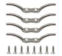 Taquet d’amarrage INOX Acier, Lot de 4 Taquet de Corde Bitord de Bateau Poli Miroir, Cornet Amarre Navire Anti-Rouille, pour Yacht, Voilier, Port et Pêche