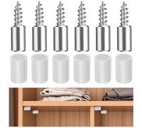 Taquet Etagere Goupille, Taquets de Support pour Étagères Meubles avec Protection en Caoutchouc, Chevilles de Support Etagere Murale en Métal Nickelé, pour Meubles Placard Bibliothèques (40 Pcs)