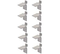 Taquet étagère - Universel - Aluminium - Lot de 10 - Support crémaillère - Gris